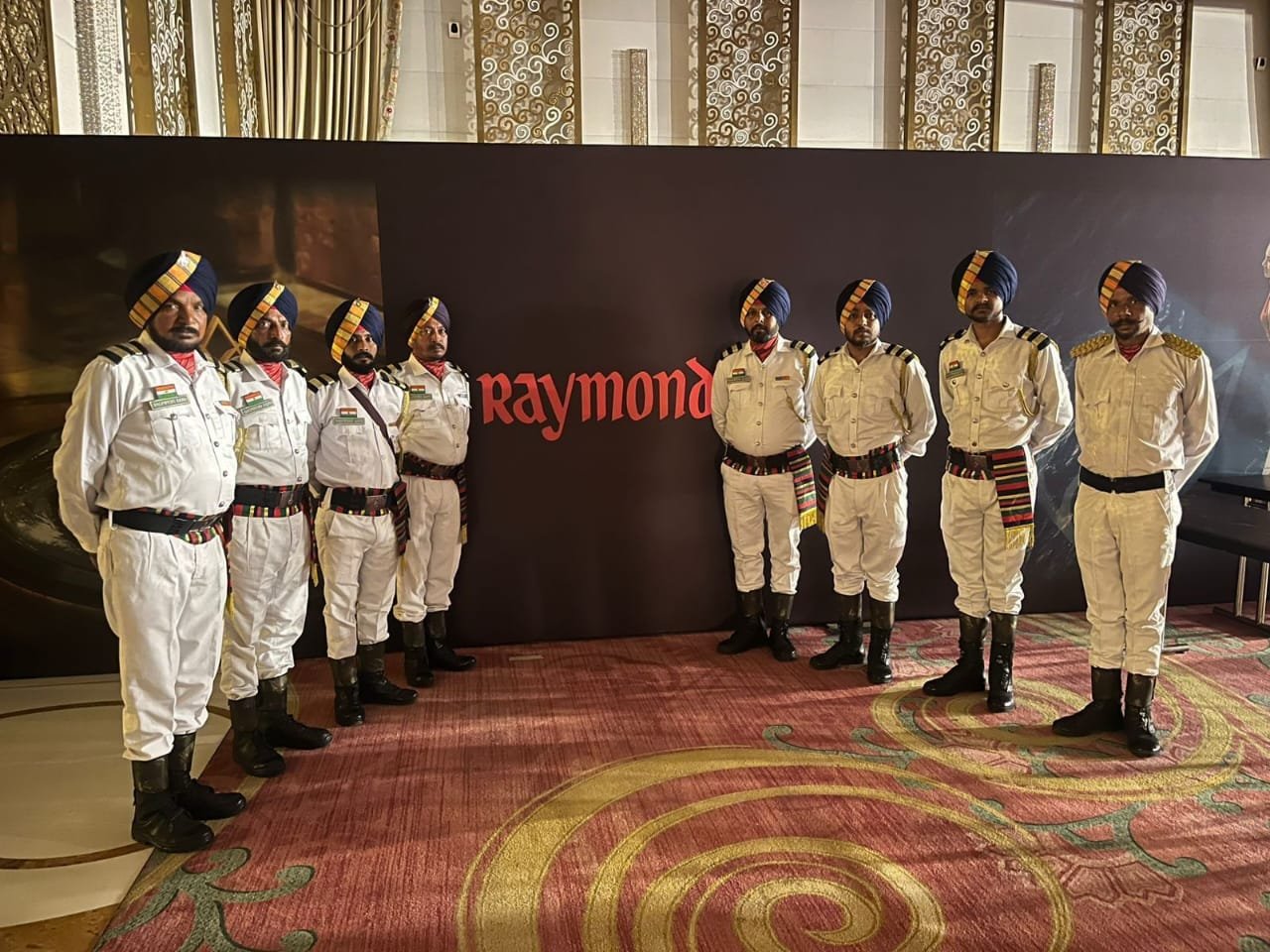 White uniform corporate ceremony lineup