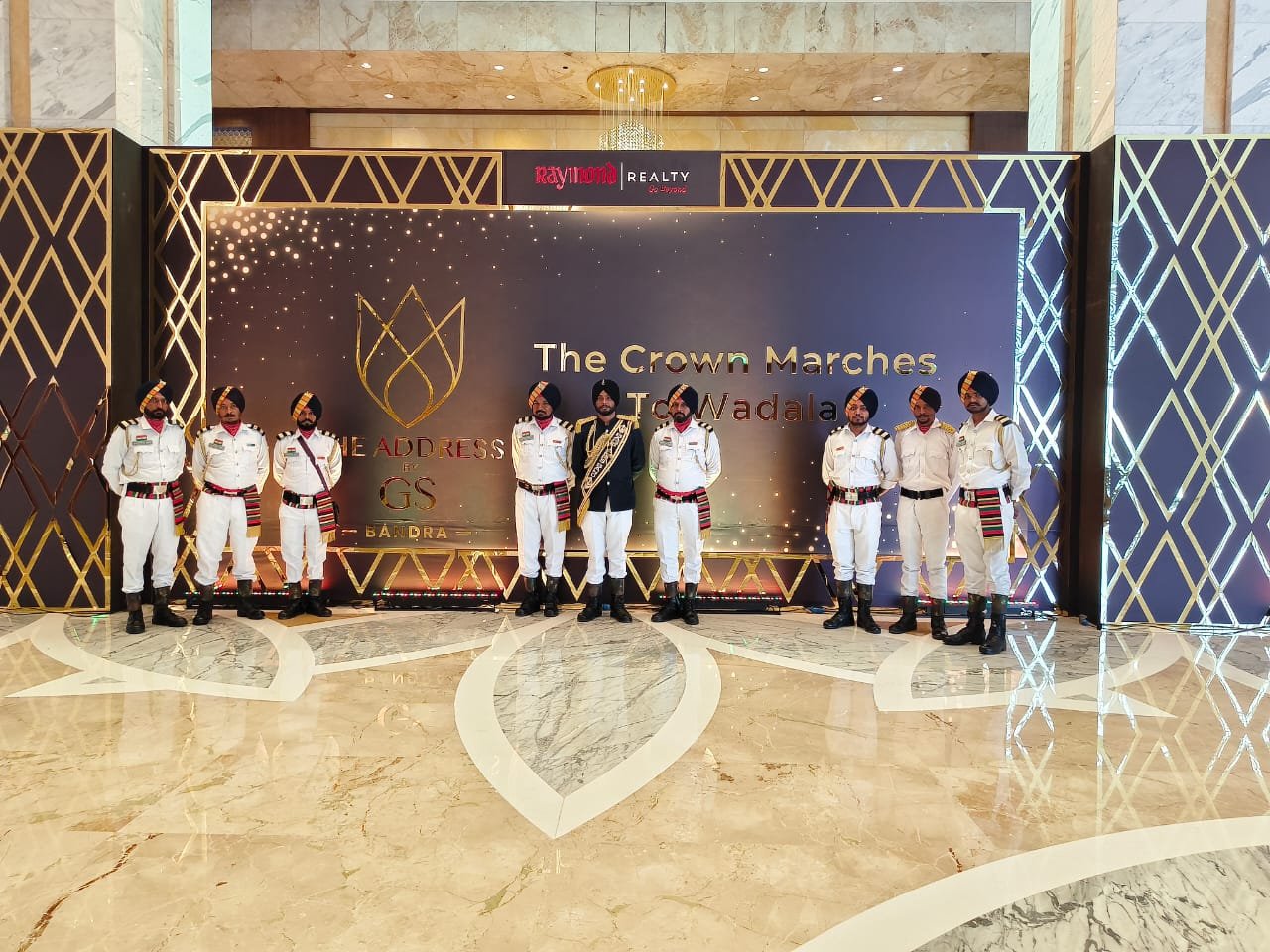 White ceremonial ensemble indoors